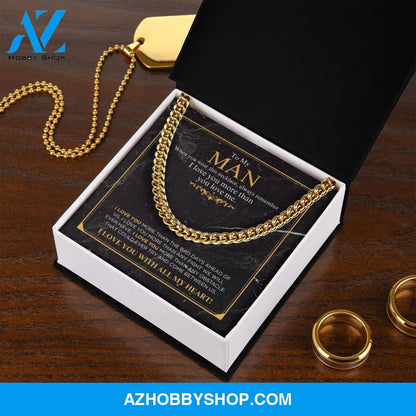 To My Man - I Love You More - Cuban Link Chain