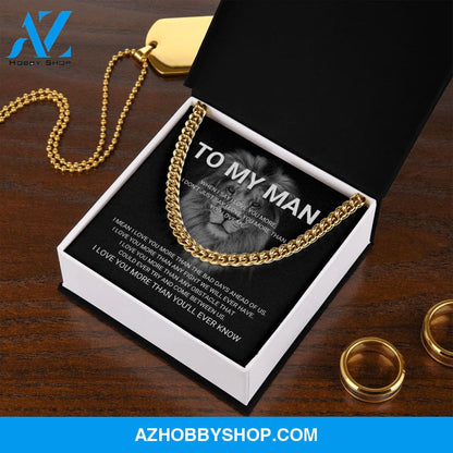 To My Man - I Love You More - Cuban Link Chain