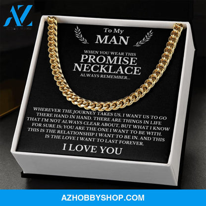 To My Man | The Journey | Cuban Link Chain Necklace | Gift for Man