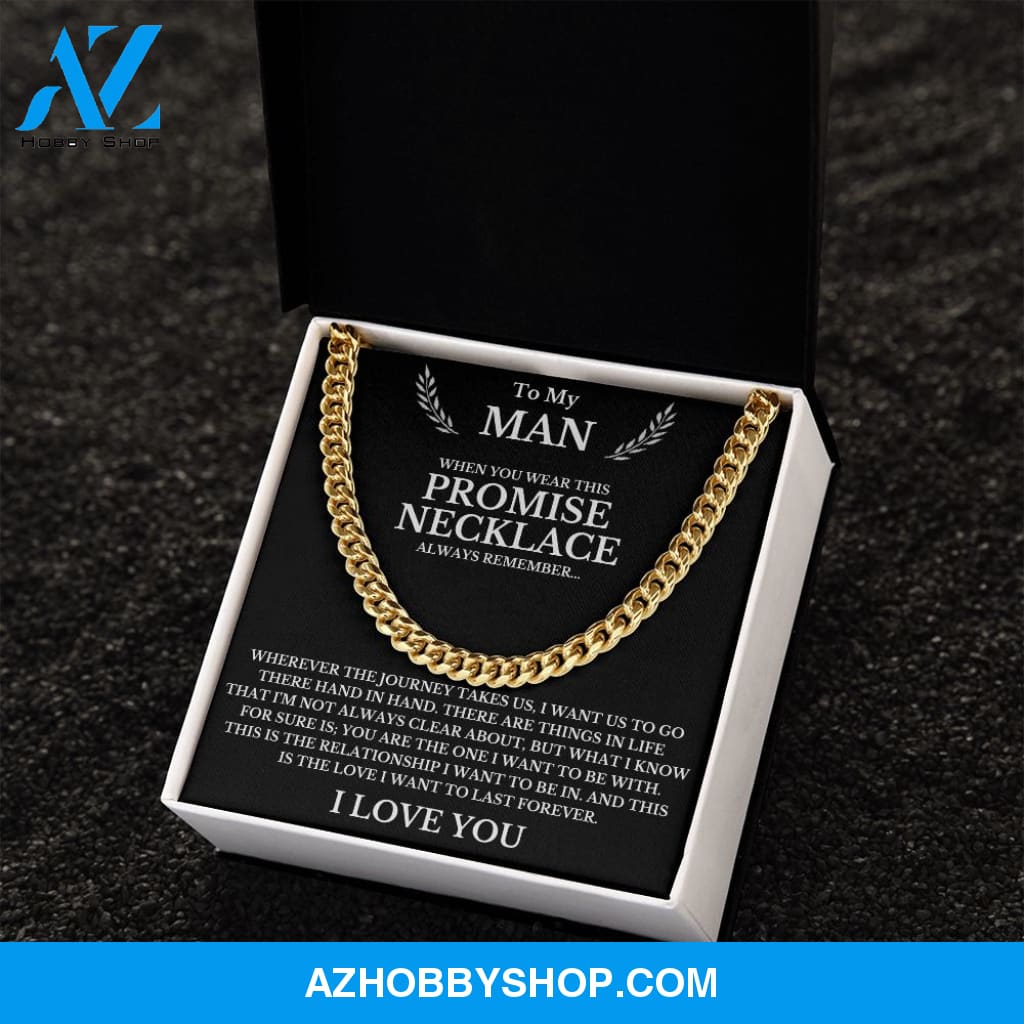 To My Man | The Journey | Cuban Link Chain Necklace | Gift for Man