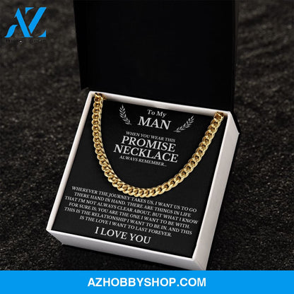 To My Man | The Journey | Cuban Link Chain Necklace | Gift for Man
