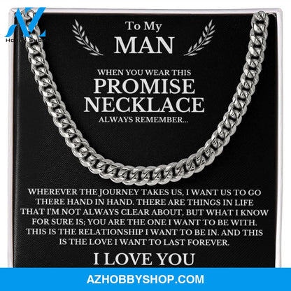 To My Man | The Journey | Cuban Link Chain Necklace | Gift for Man