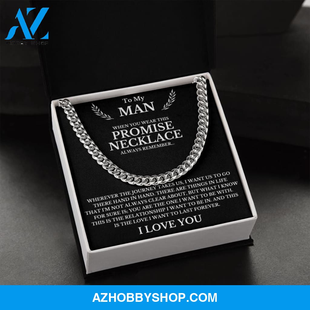 To My Man | The Journey | Cuban Link Chain Necklace | Gift for Man