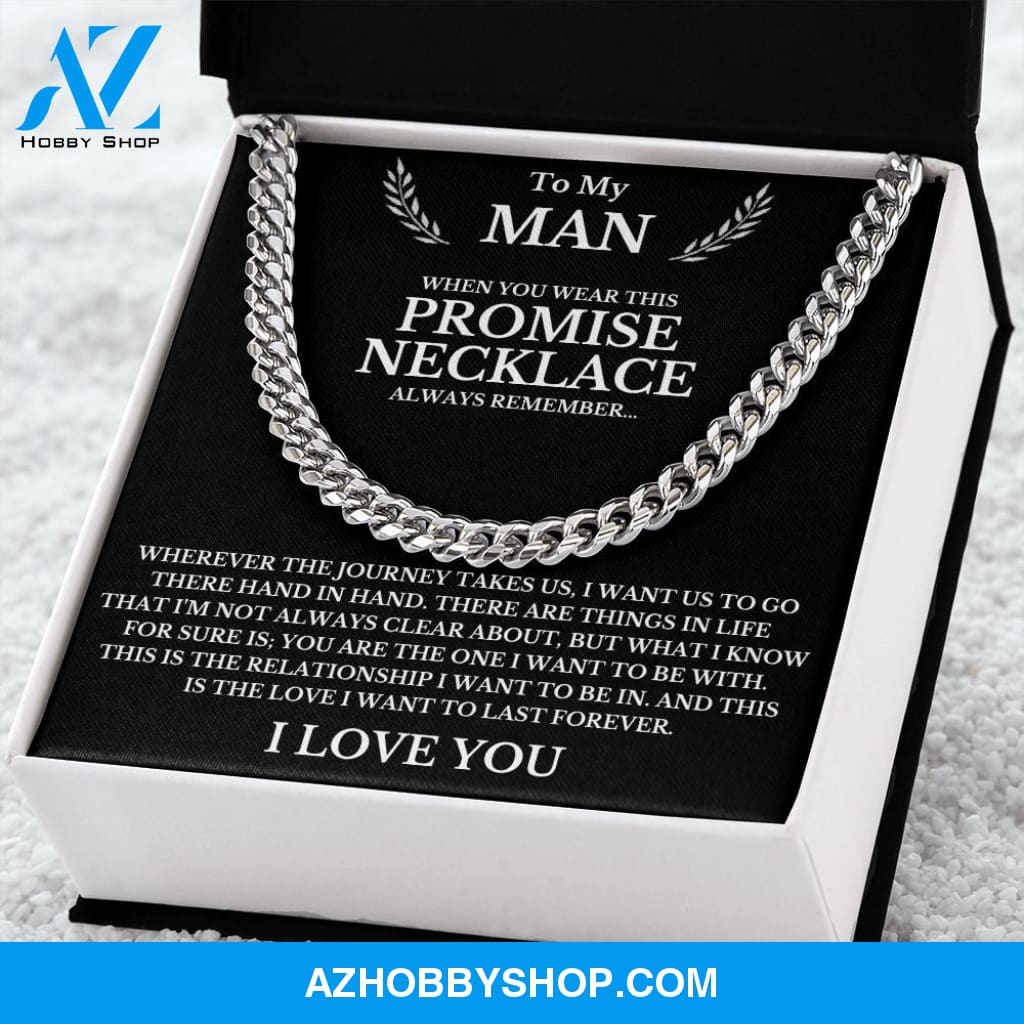 To My Man | The Journey | Cuban Link Chain Necklace | Gift for Man