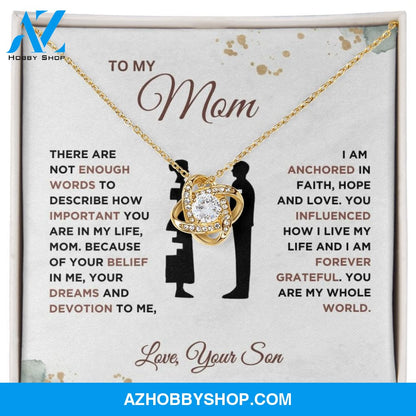 To My Mom - Forever Grateful - Love Knot Necklace