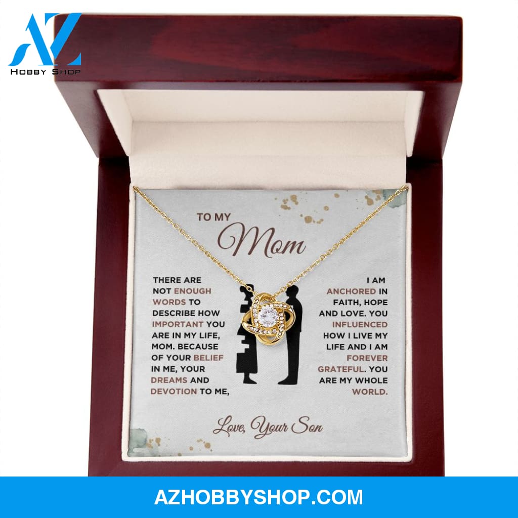 To My Mom - Forever Grateful - Love Knot Necklace