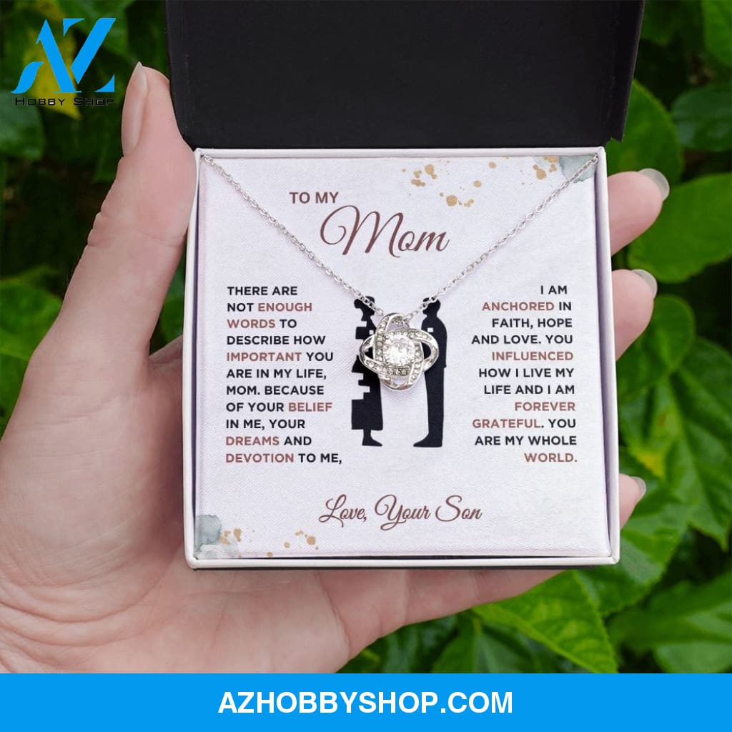 To My Mom - Forever Grateful - Love Knot Necklace