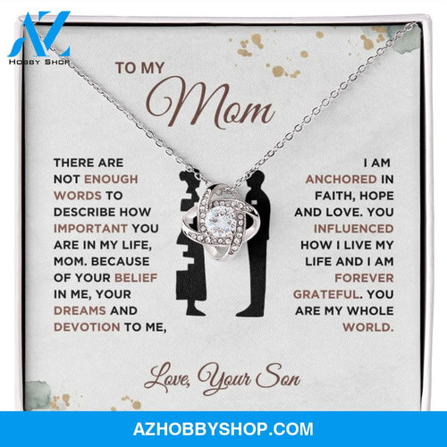 To My Mom - Forever Grateful - Love Knot Necklace