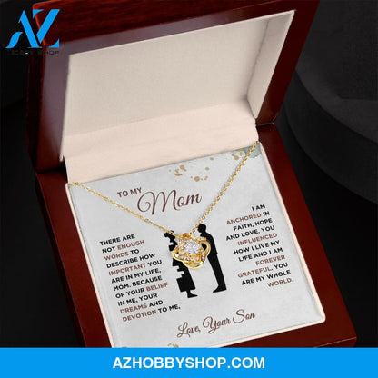 To My Mom - Forever Grateful - Love Knot Necklace