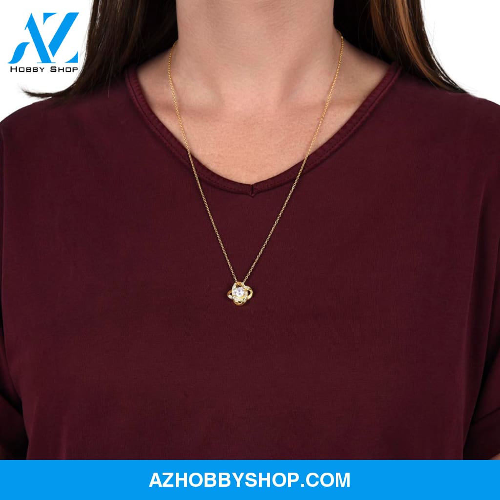 To My Mom - I Love You | 14k White OR 18k Gold Love Knot Necklace