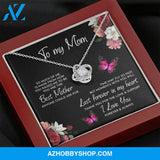 To My Mom Time May Fly Love Knot Necklace