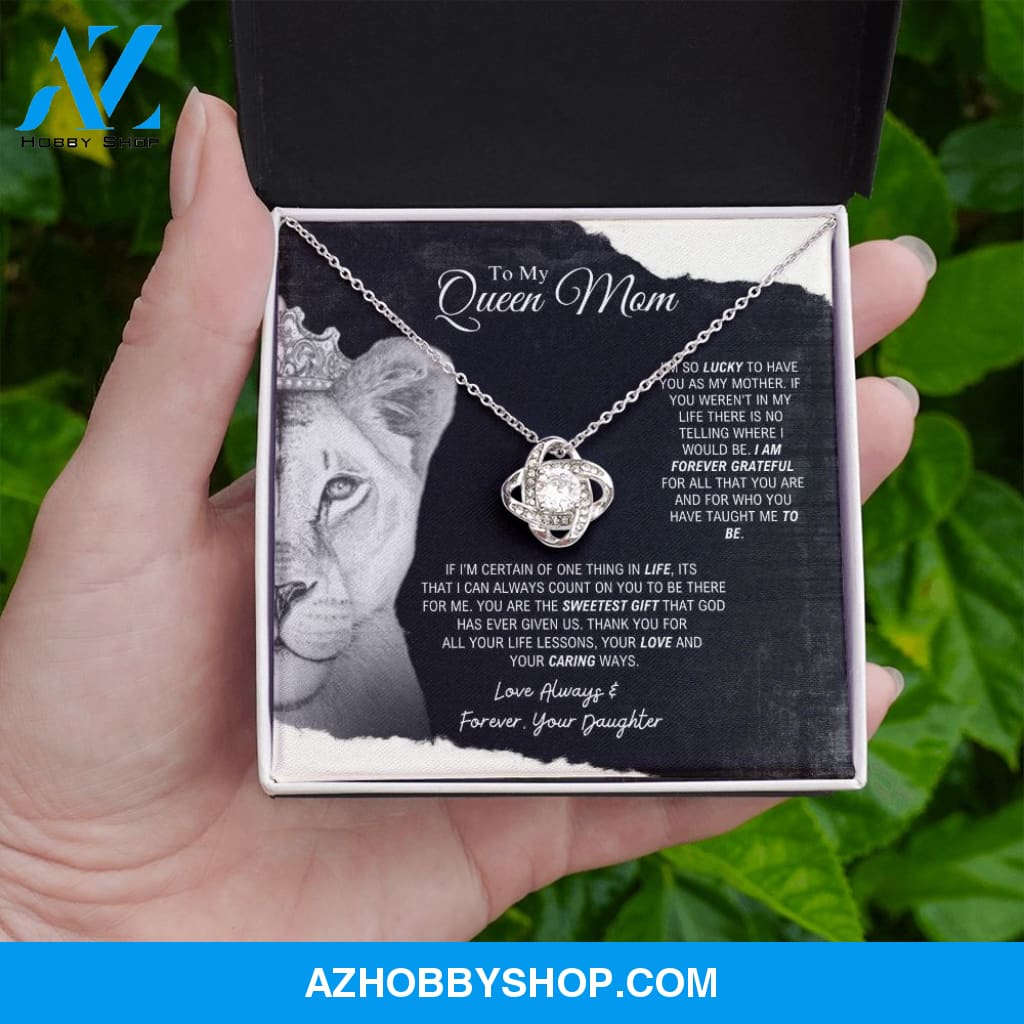To My Queen Mom - Sweetest Gift - Love Knot Necklace