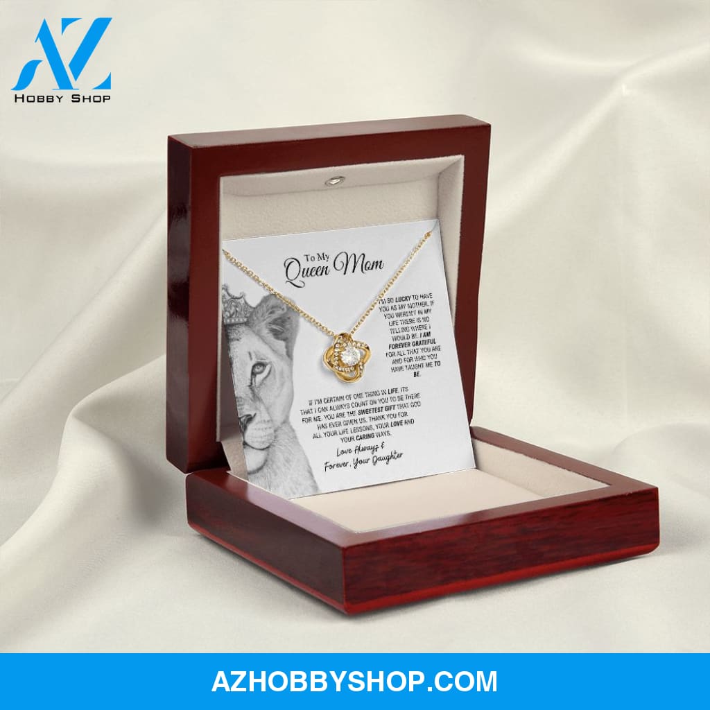 To My Queen Mom - Sweetest Gift - Love Knot Necklace
