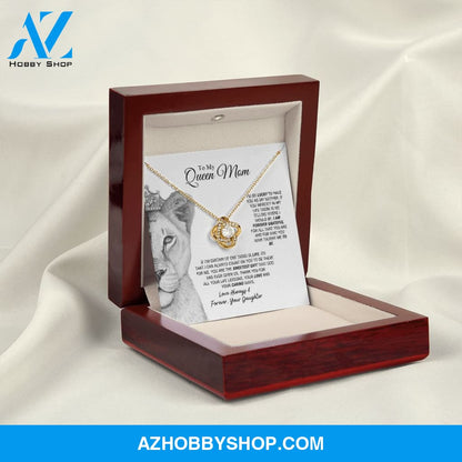 To My Queen Mom - Sweetest Gift - Love Knot Necklace