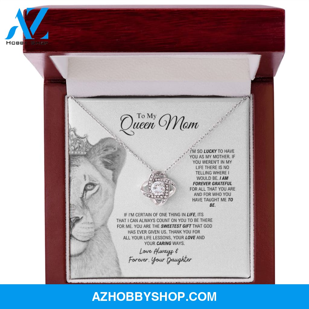 To My Queen Mom - Sweetest Gift - Love Knot Necklace