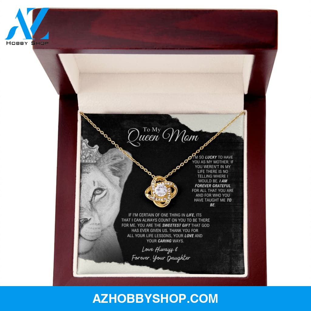 To My Queen Mom - Sweetest Gift - Love Knot Necklace