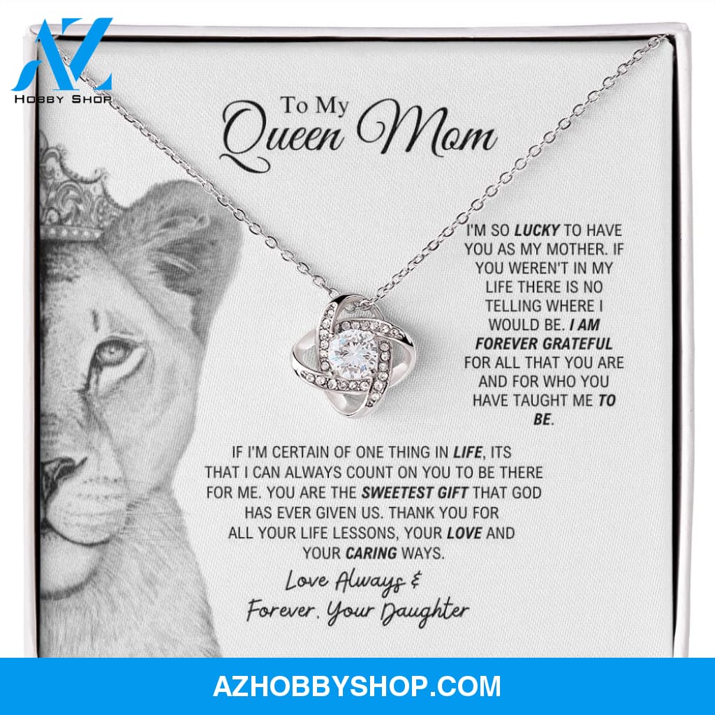 To My Queen Mom - Sweetest Gift - Love Knot Necklace