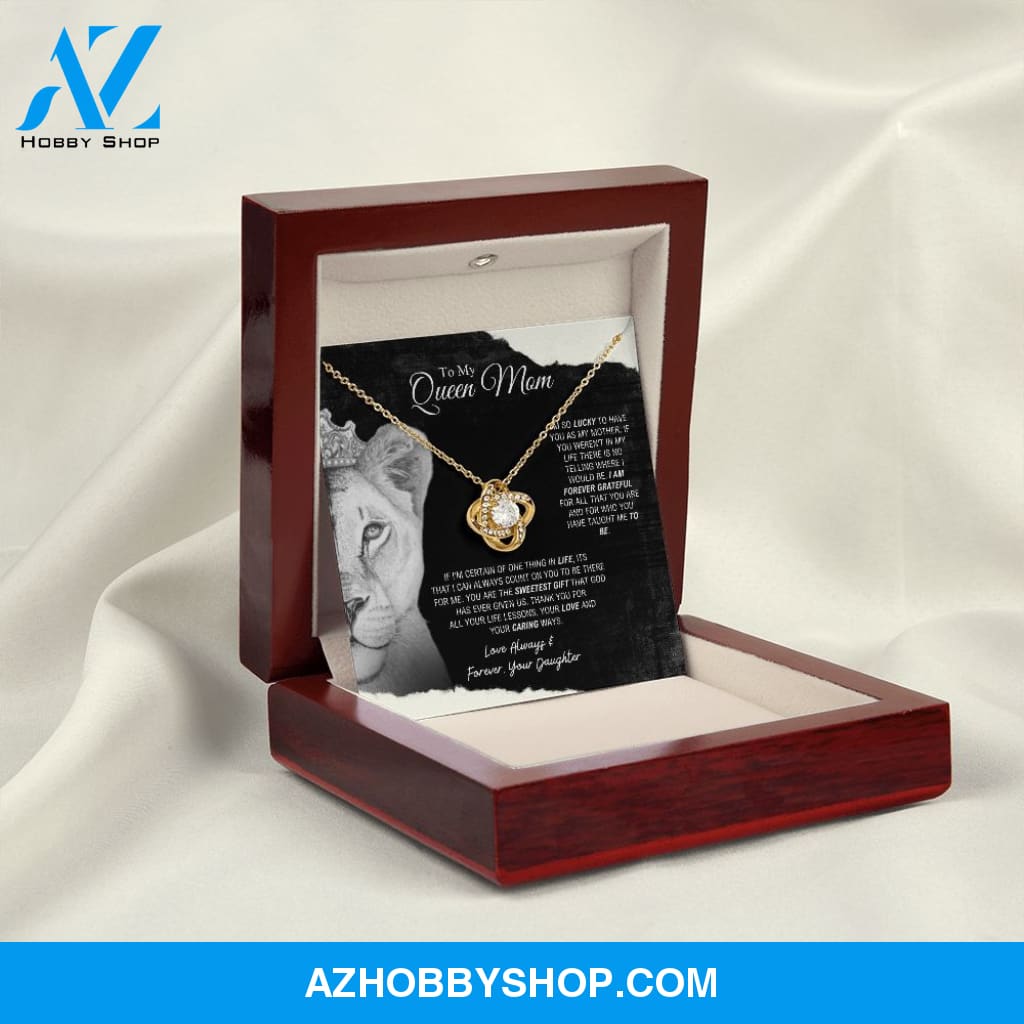 To My Queen Mom - Sweetest Gift - Love Knot Necklace