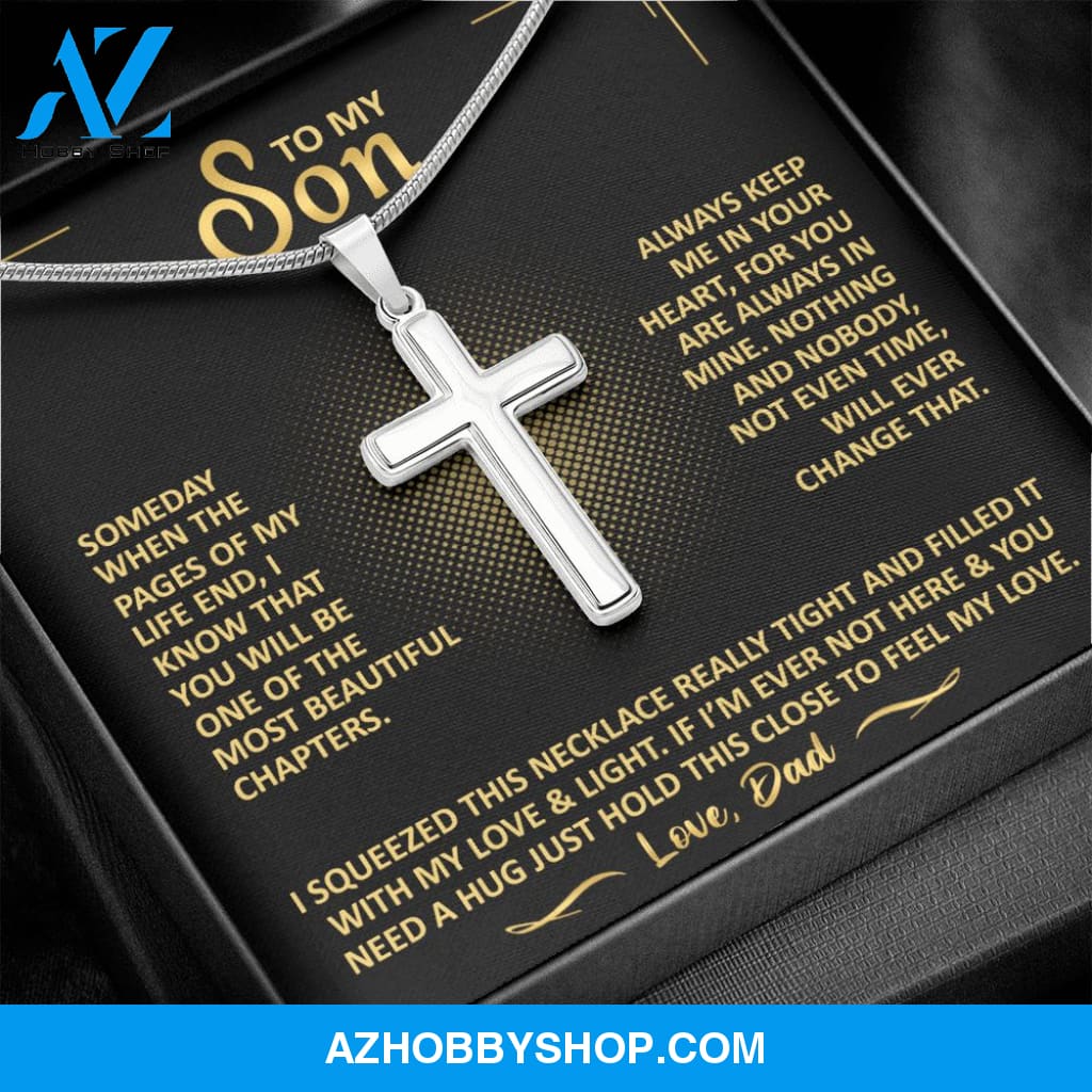To My Son - Always Keep Me In Your Heart - Cross Necklace