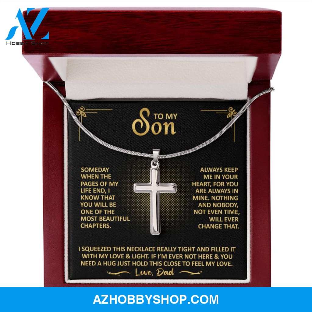 To My Son - Always Keep Me In Your Heart - Cross Necklace