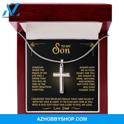 To My Son - Always Keep Me In Your Heart - Cross Necklace