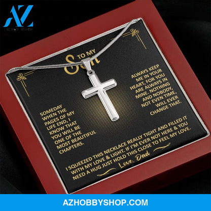 To My Son - Always Keep Me In Your Heart - Cross Necklace