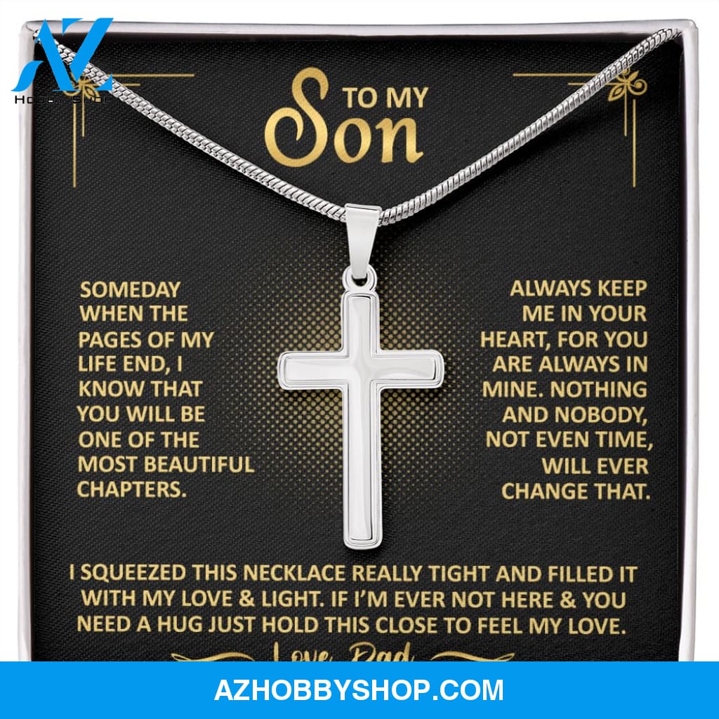 To My Son - Always Keep Me In Your Heart - Cross Necklace