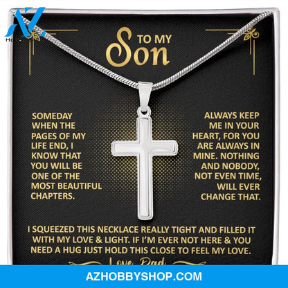 To My Son - Always Keep Me In Your Heart - Cross Necklace