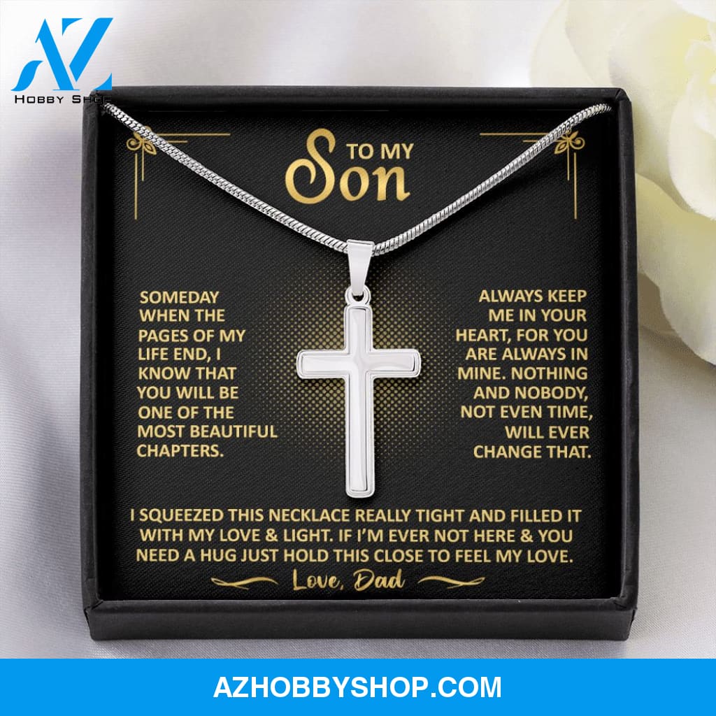 To My Son - Always Keep Me In Your Heart - Cross Necklace