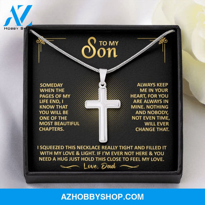 To My Son - Always Keep Me In Your Heart - Cross Necklace