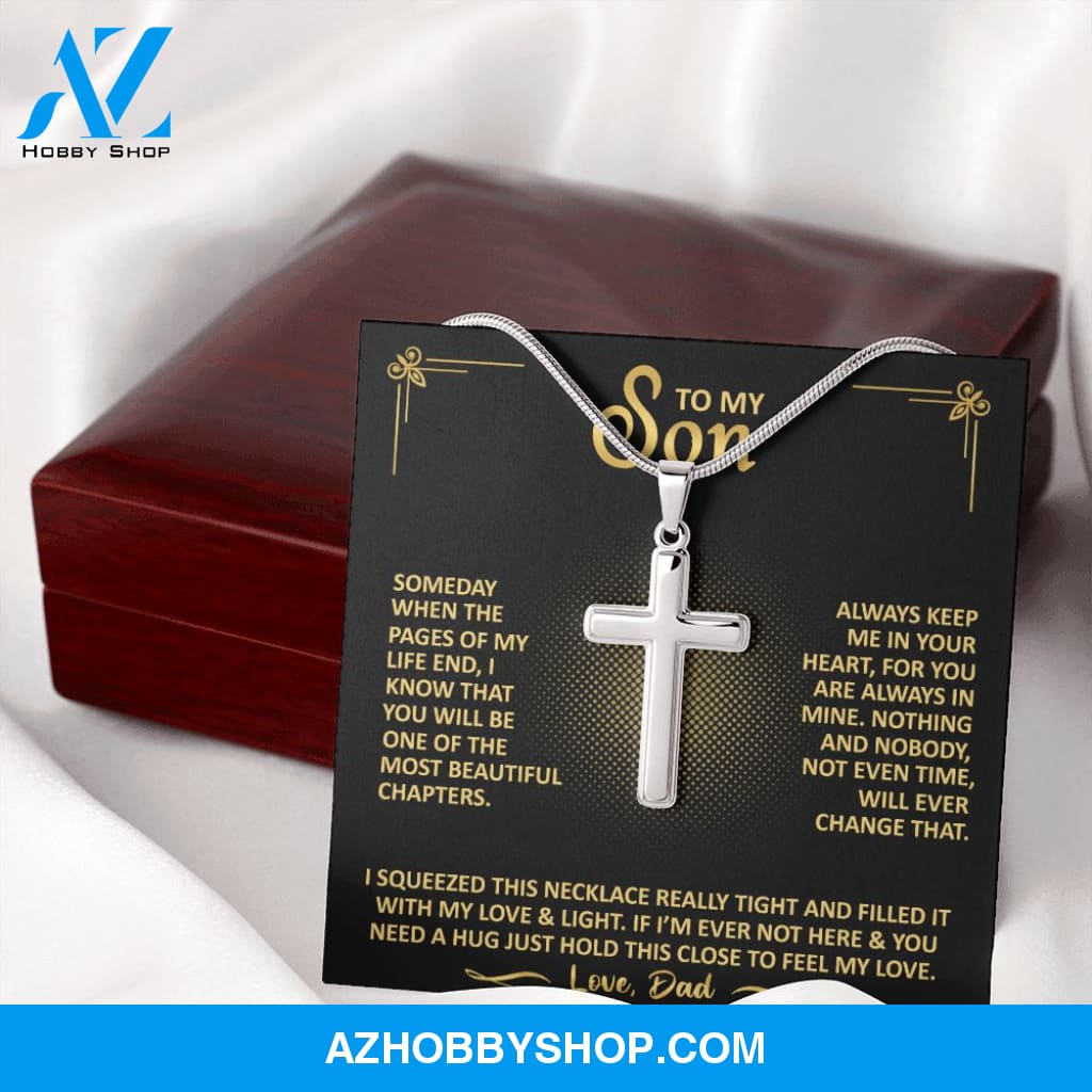 To My Son - Always Keep Me In Your Heart - Cross Necklace