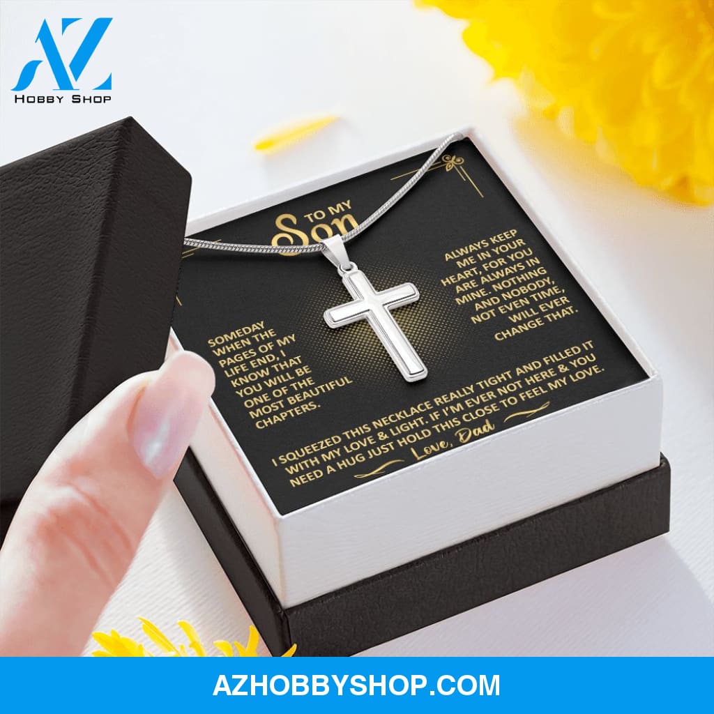 To My Son - Always Keep Me In Your Heart - Cross Necklace