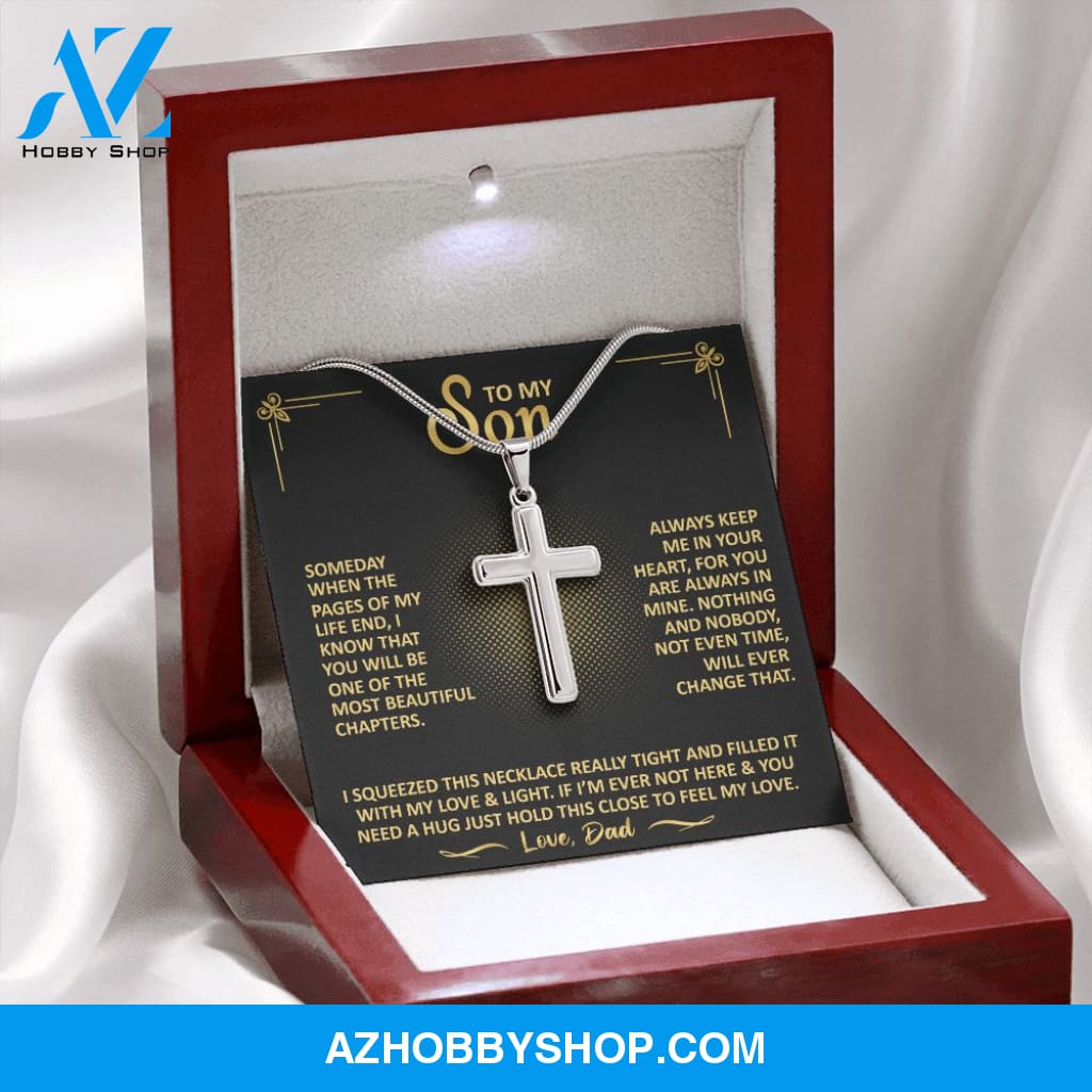 To My Son - Always Keep Me In Your Heart - Cross Necklace