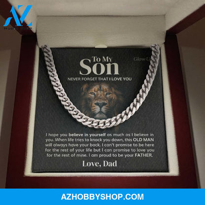 To my Son - Believe in Yourself - Cuban Link Chain Necklace