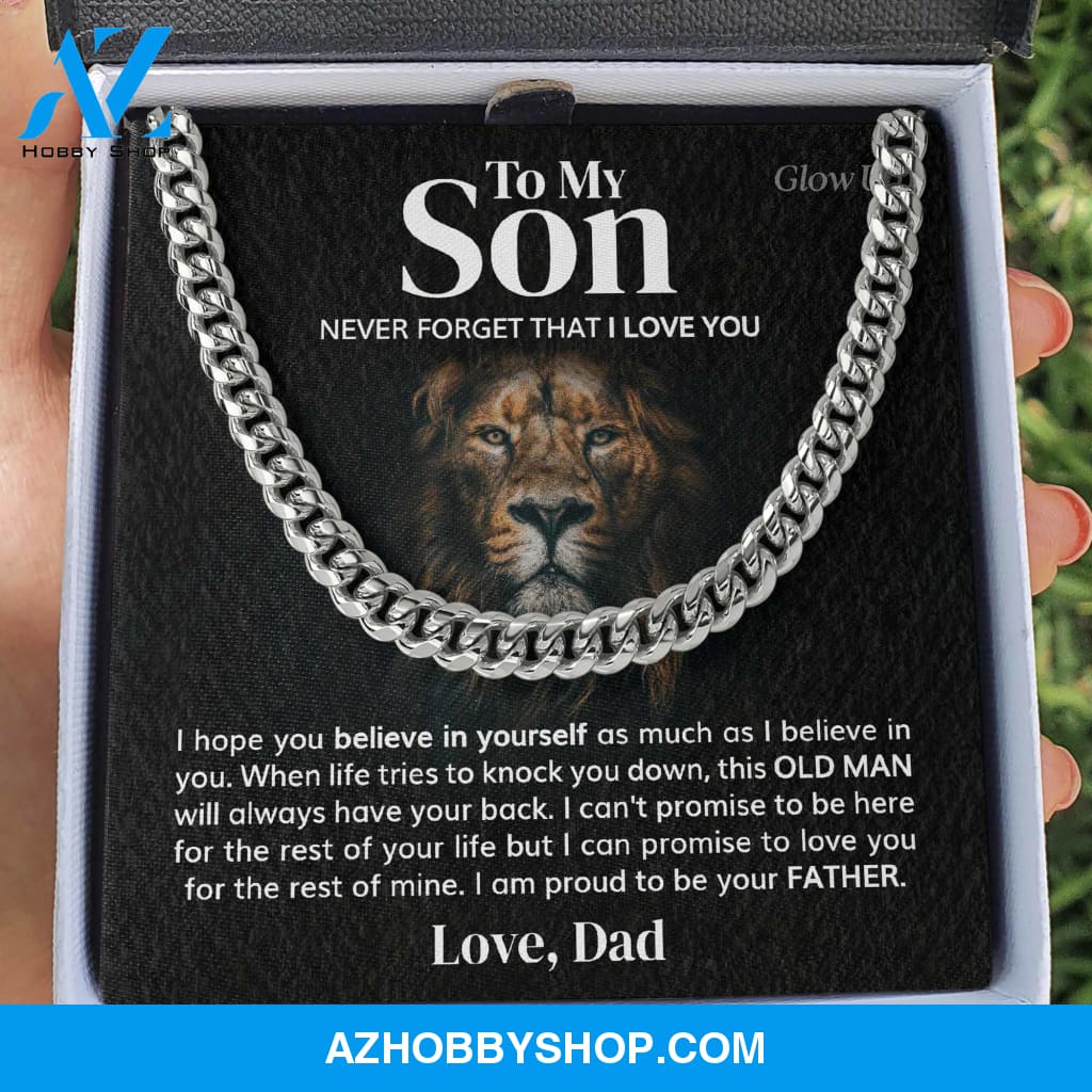 To my Son - Believe in Yourself - Cuban Link Chain Necklace