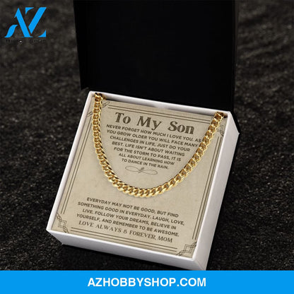 To My Son - Do Your Best - Cuban Link Chain