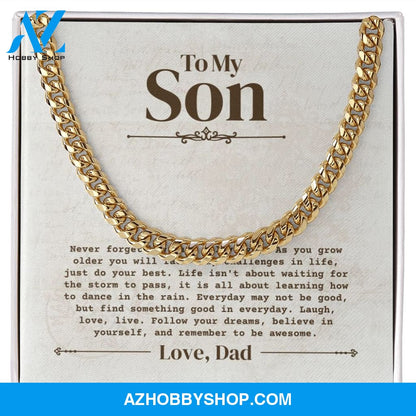 To My Son - Do Your Best - Cuban Link Chain
