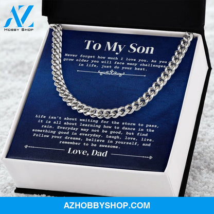 To My Son - Do Your Best - Cuban Link Chain