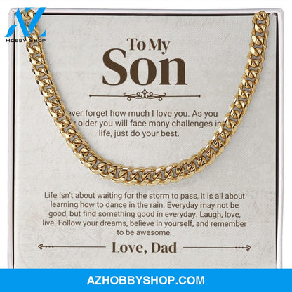 To My Son - Do Your Best - Cuban Link Chain
