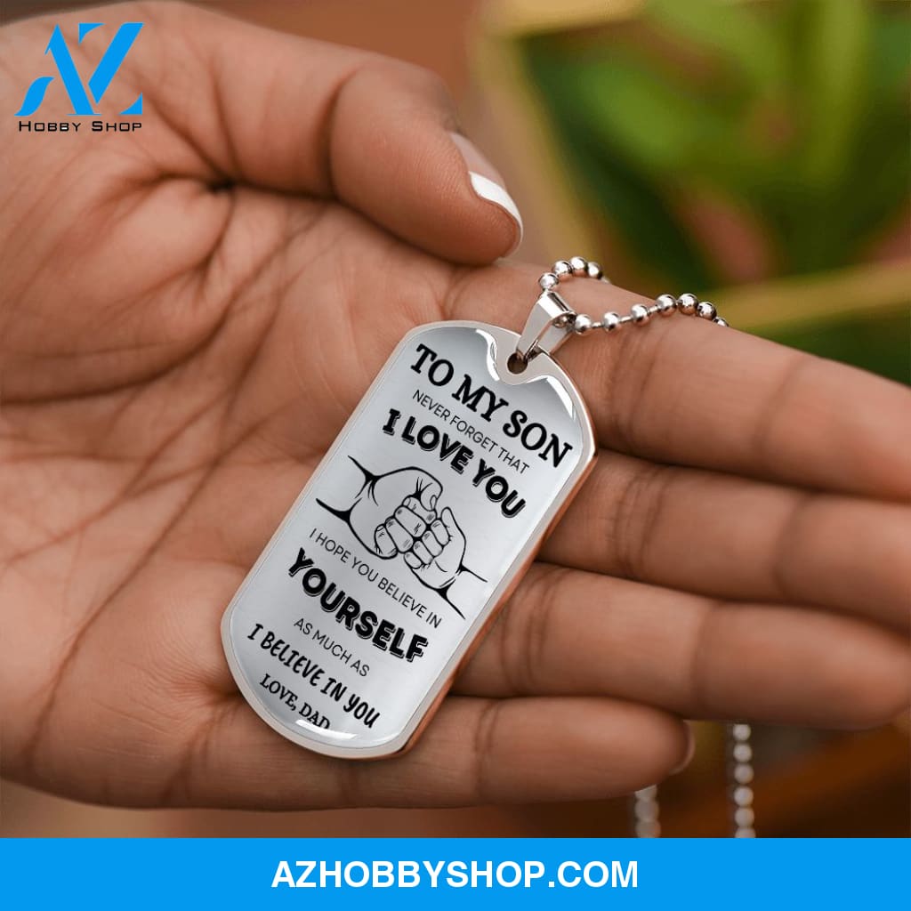 To My Son DogTag | Never Forget (Stainless) | Luxury Dog Tag