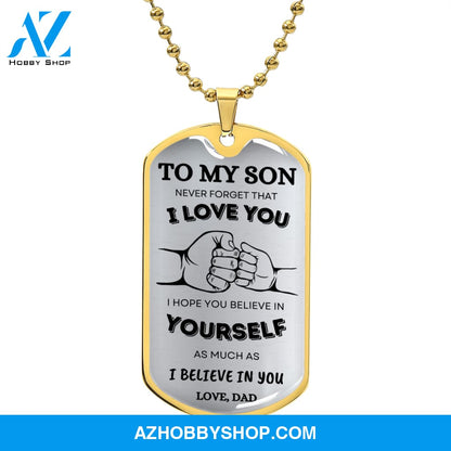 To My Son DogTag | Never Forget (Stainless) | Luxury Dog Tag