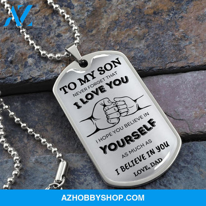 To My Son DogTag | Never Forget (Stainless) | Luxury Dog Tag