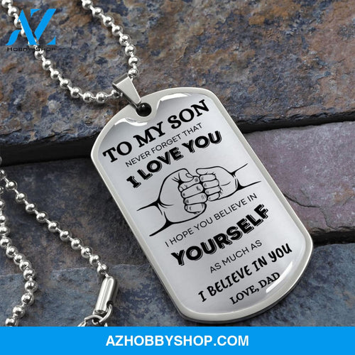 To My Son DogTag | Never Forget (Stainless) | Luxury Dog Tag