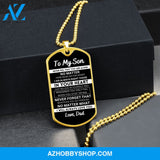 To My Son From Dad | Never Feel That | Stainless Steel Dog Tag Necklace