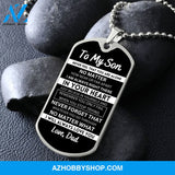 To My Son From Dad | Never Feel That | Stainless Steel Dog Tag Necklace
