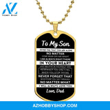 To My Son From Dad | Never Feel That | Stainless Steel Dog Tag Necklace