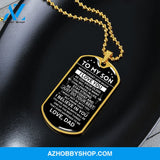 To My Son Gift From Dad | Just Do Your Best | Dog Tag Necklace Military Ball Chain