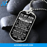 To My Son Gift From Dad | Just Do Your Best | Dog Tag Necklace Military Ball Chain
