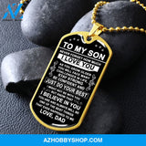 To My Son Gift From Dad | Just Do Your Best | Dog Tag Necklace Military Ball Chain