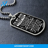 To My Son Gift From Dad | Just Do Your Best | Dog Tag Necklace Military Ball Chain